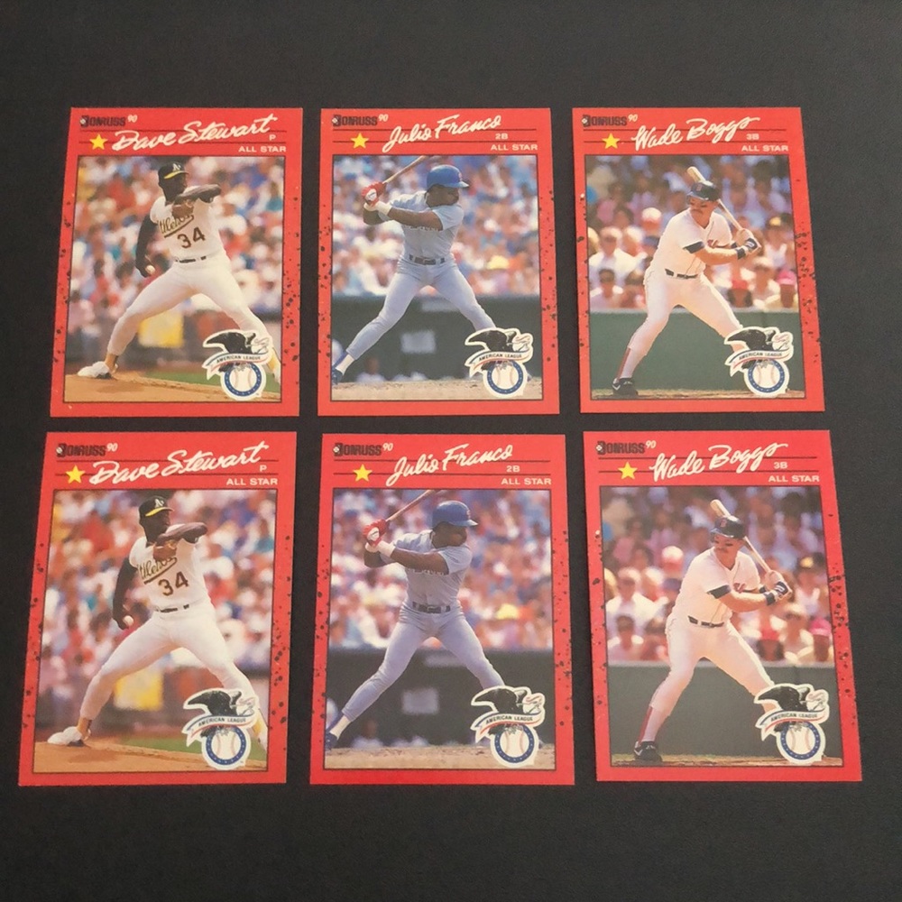 1990 Donruss All Star ERROR Cards - Lot of 18